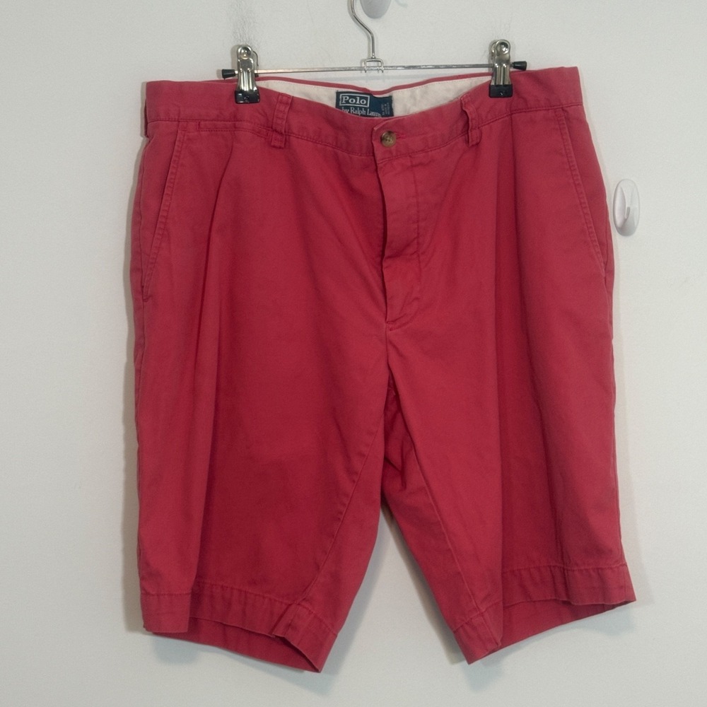 Polo Ralph Lauren Mens Shorts 36 Pink Chino Classic Preppy Country Club Vtg